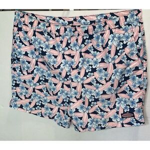 VINEYARD VINES  Men's XL Swimwear Boardshorts Surf Blue Pink Floral Pocket
